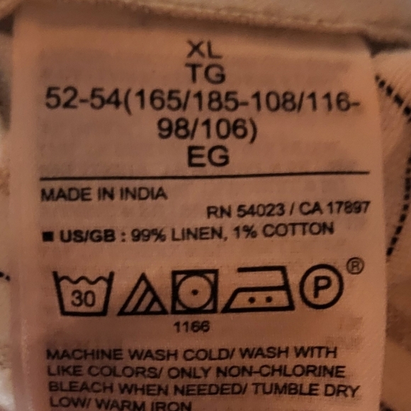 Banana Republic Relaxed Fit Linen Blend Short Sleeve Button Shirt Cream Size XL - Picture 6 of 6